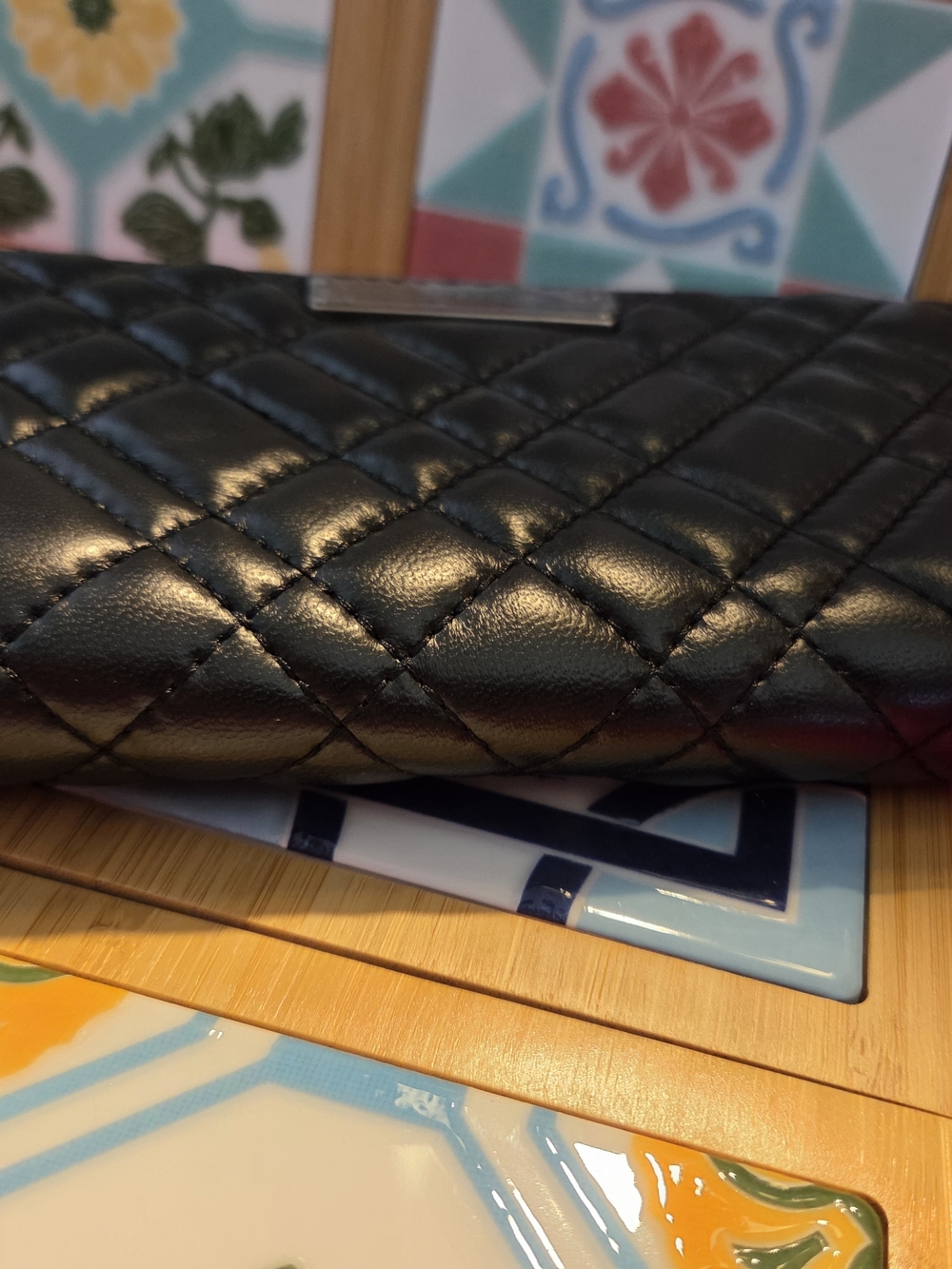 Kurt Geiger Quilted Black Plush Lambskin Leather Full Size Wallet NWT - Picture 9 of 15